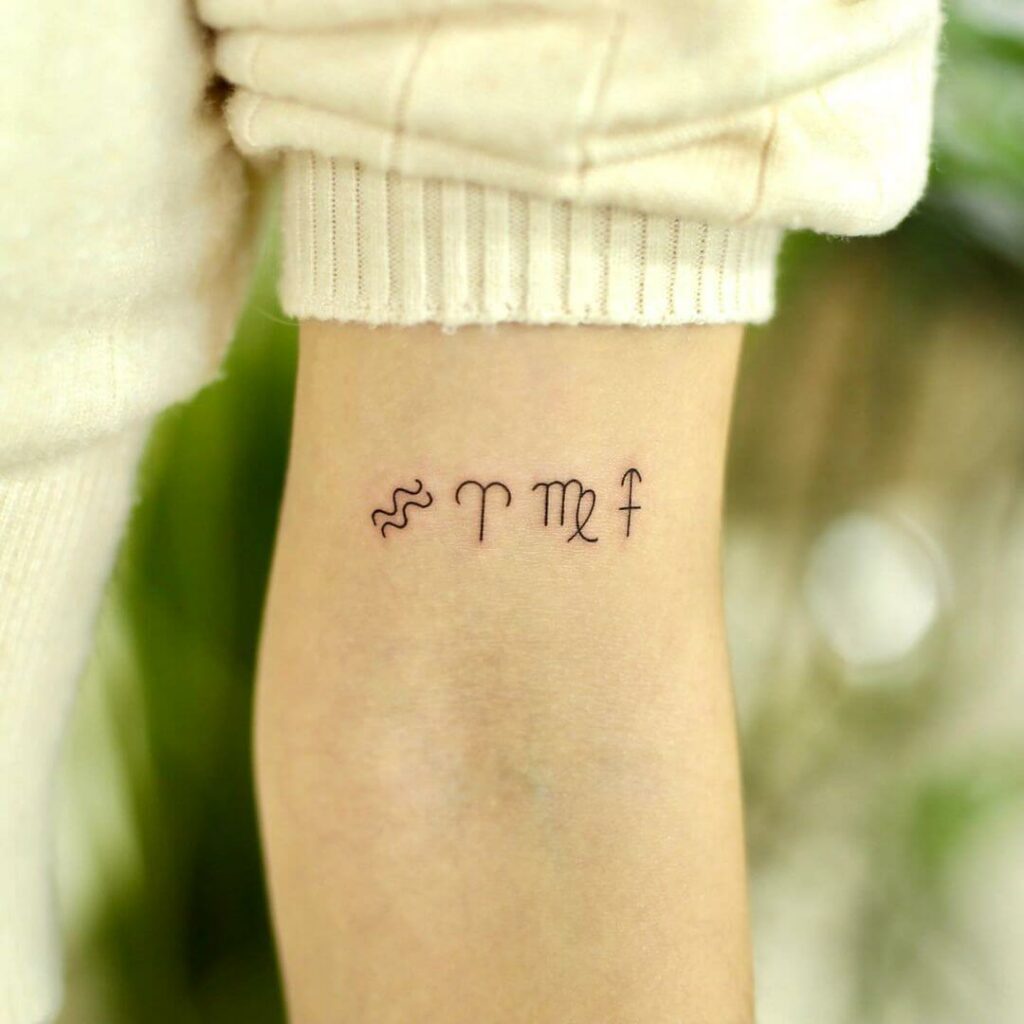 Zodiac Signs Minimalist Tattoo