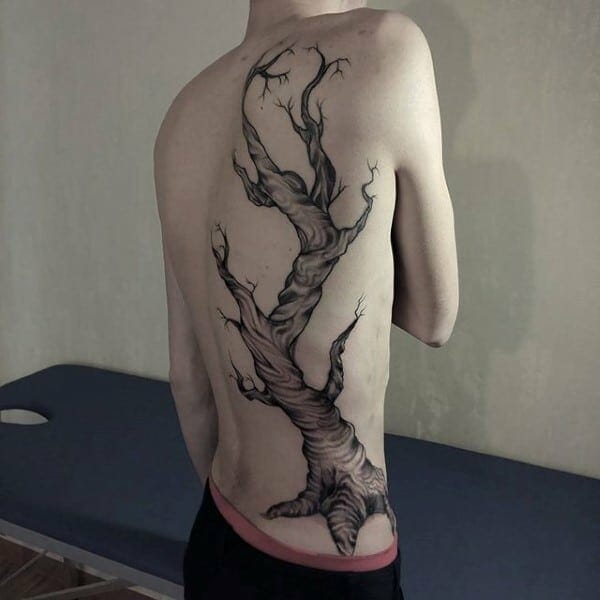 Oak Tree Back Tattoo