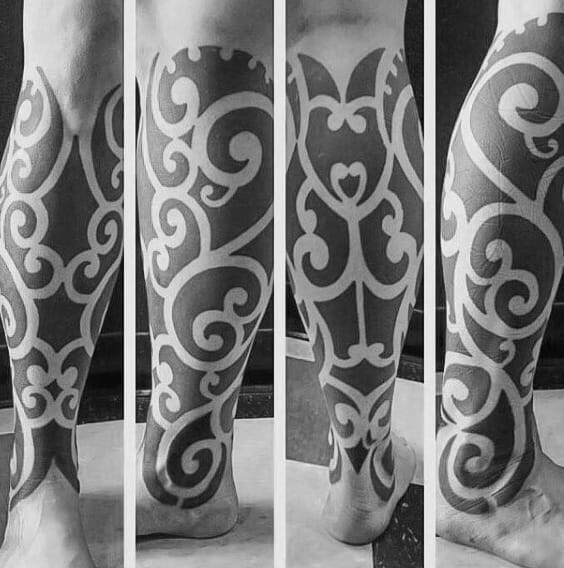 Blackwork Legs Tattoo