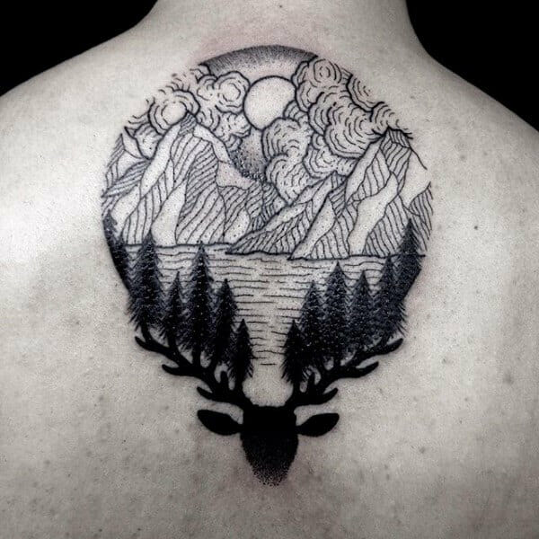 Pine Tree Back Tattoo