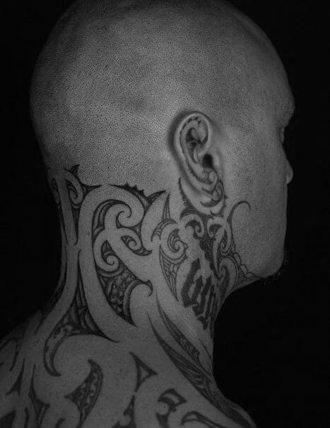 tribal neck tattoos