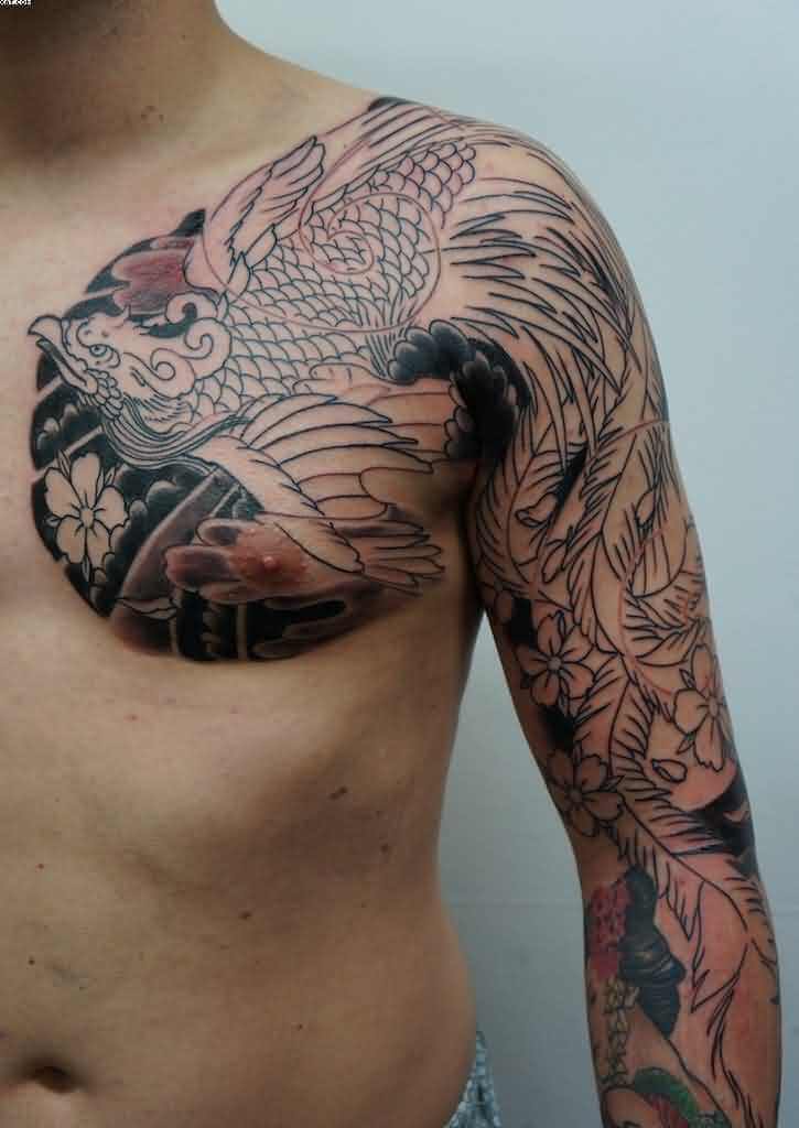 Japanese Chest & Arm Tattoo