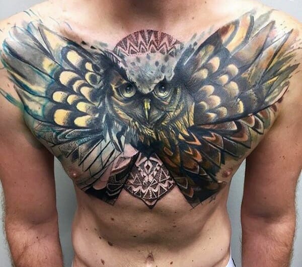 New School Owl Tattoo