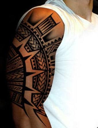 Samoan Sun Tribal Tattoo