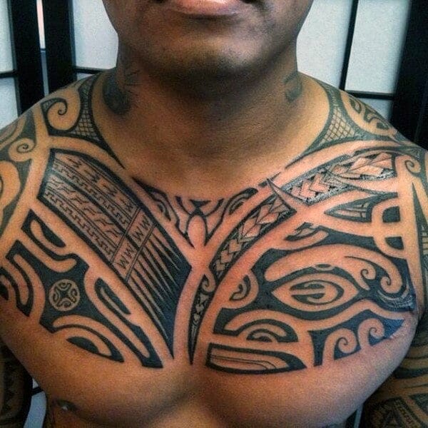 Samoan Full Chest Tattoo 