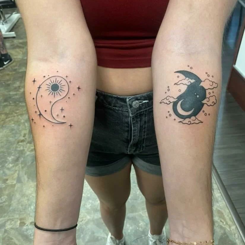 Sun and Moon Yin Yang Tattoo