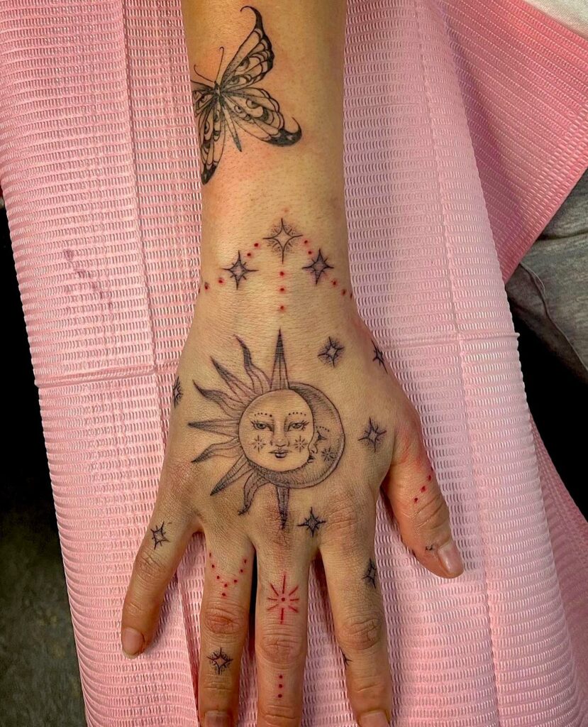 Sun, Moon, and Stars Tattoo