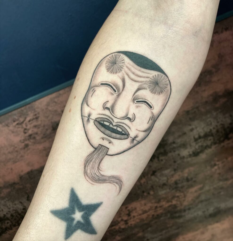 Okina Mask Tattoo