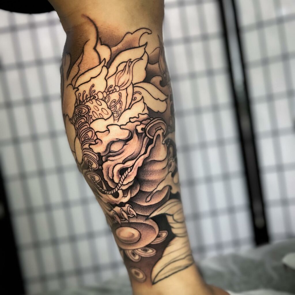 Japanese Calf Tattoo