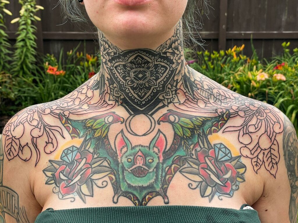 Full neck tattoo