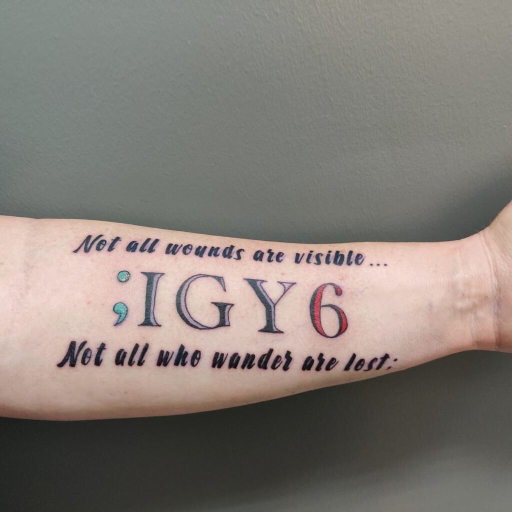 IGY6 Tattoo with a Semi-Colon