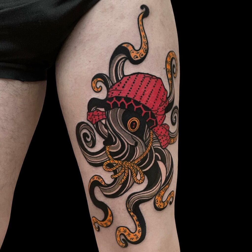 Traditional color octopus tattoo Gary Dunn Art Junkies Tattoo by Gary Dunn   Tattoos