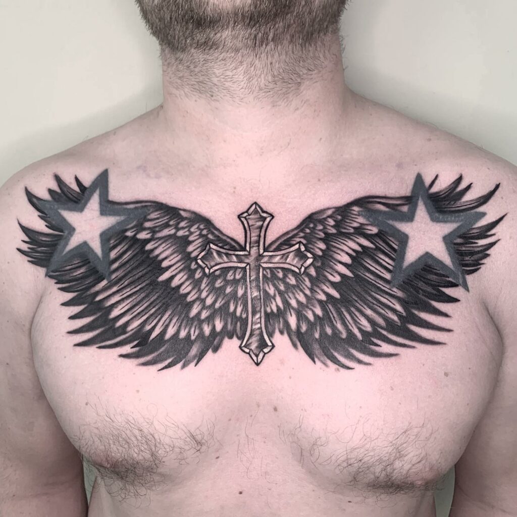 Ideas for Men’s Chest Tattoos with Wings