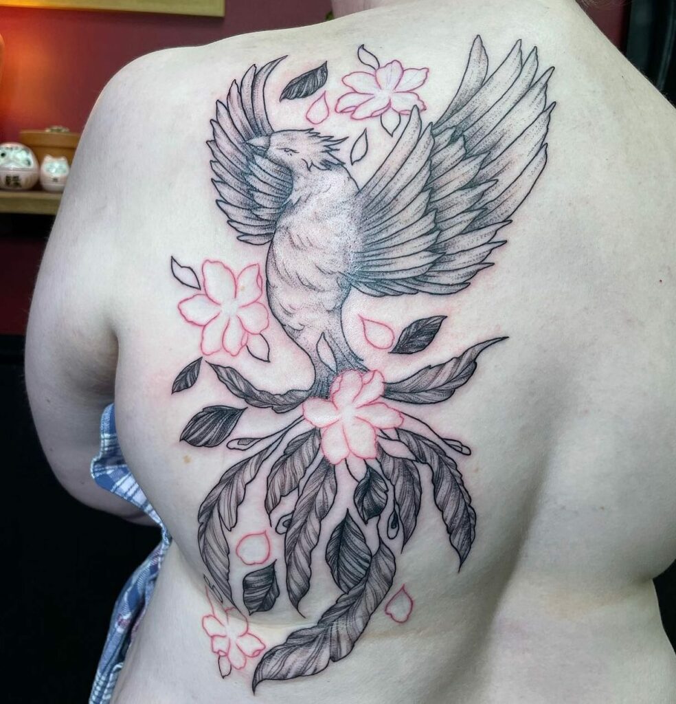 Phoenix Flower Tattoo