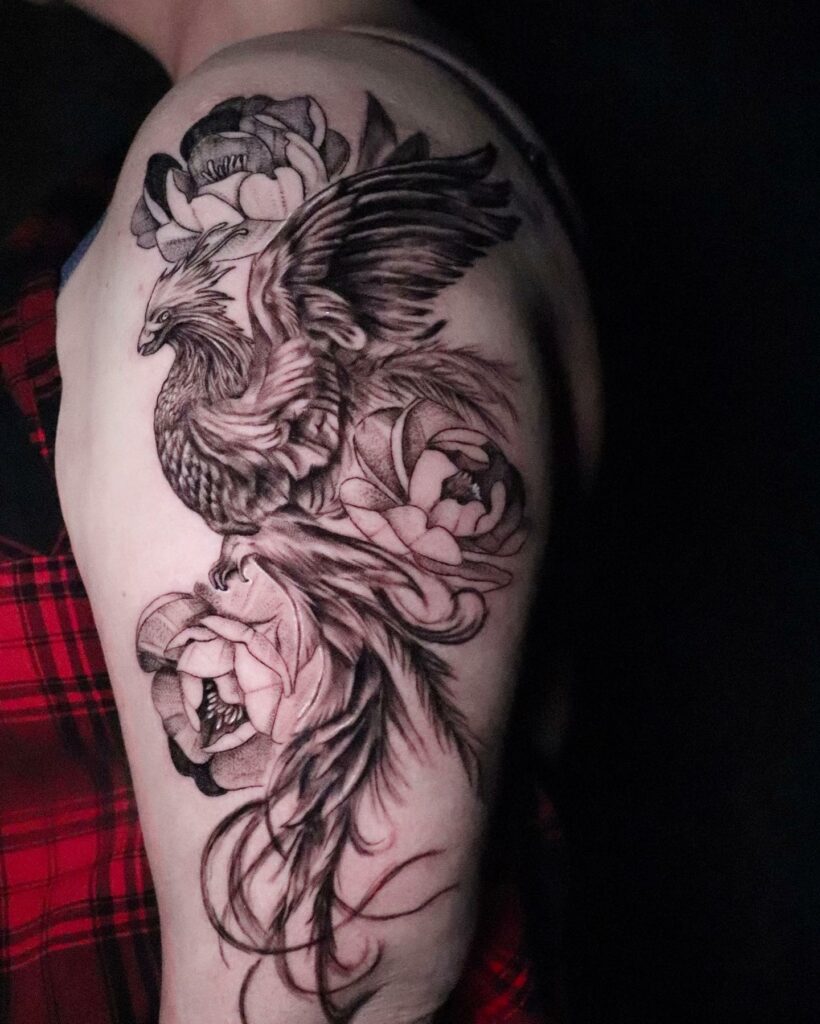 Phoenix Sternum Tattoo