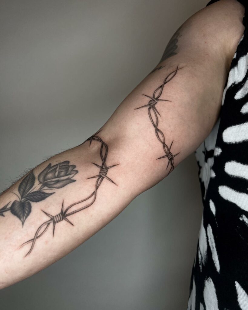 Discover 62 barbed wire tattoo forearm super hot  thtantai2