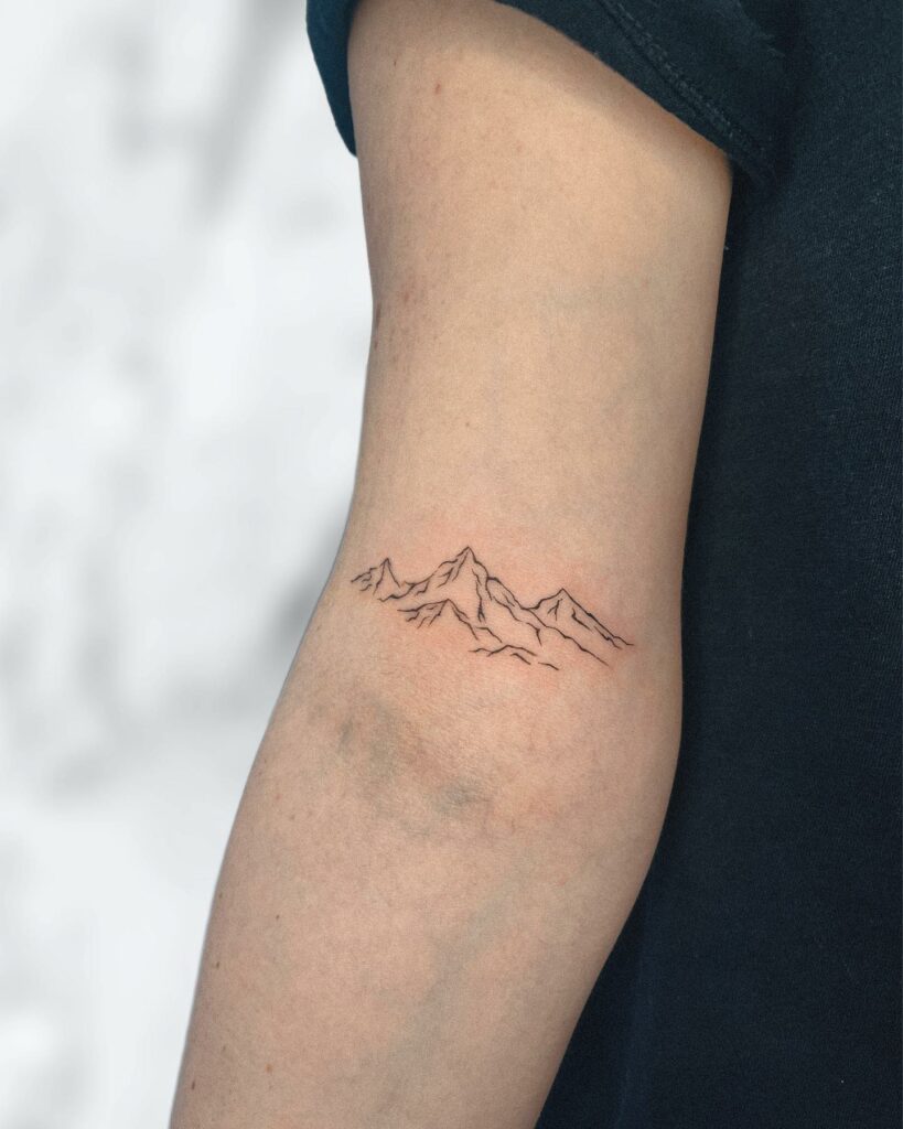 Mountain Range Hand-Poked Tattoo Ideas
