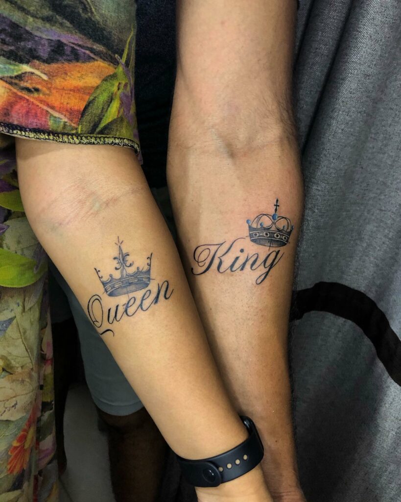 165+ Matching King And Queen Tattoos For Couples (2021) | Crown tattoo,  Queen tattoo, Queen crown tattoo