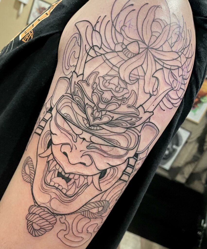 Samurai Oni Mask Tattoo