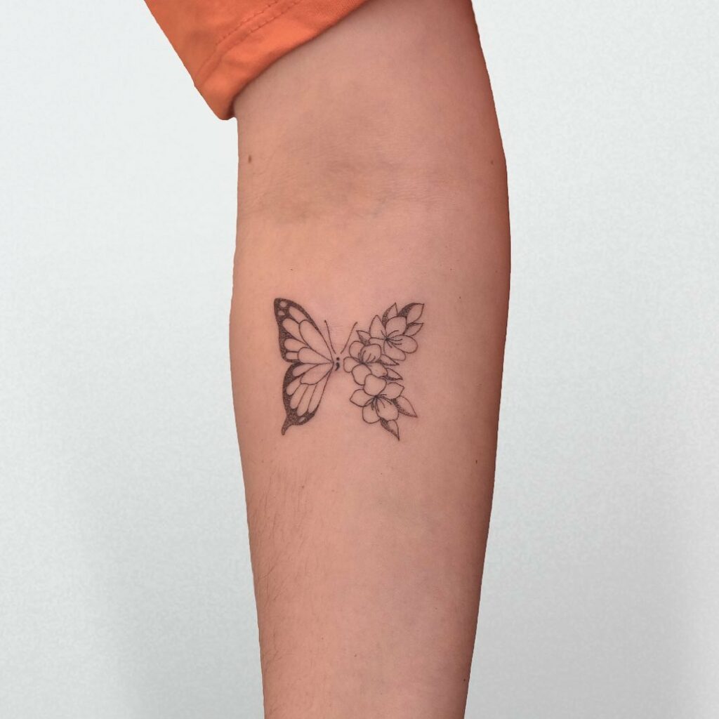 Butterfly Hand-Poked Tattoo Ideas