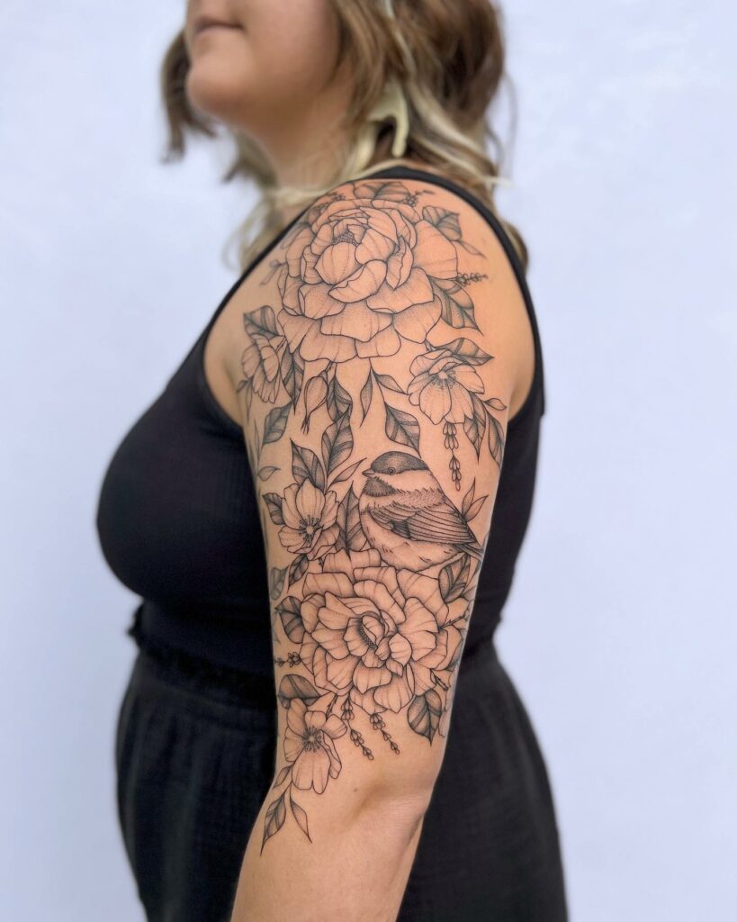 Giant Rose Shoulder Tattoo