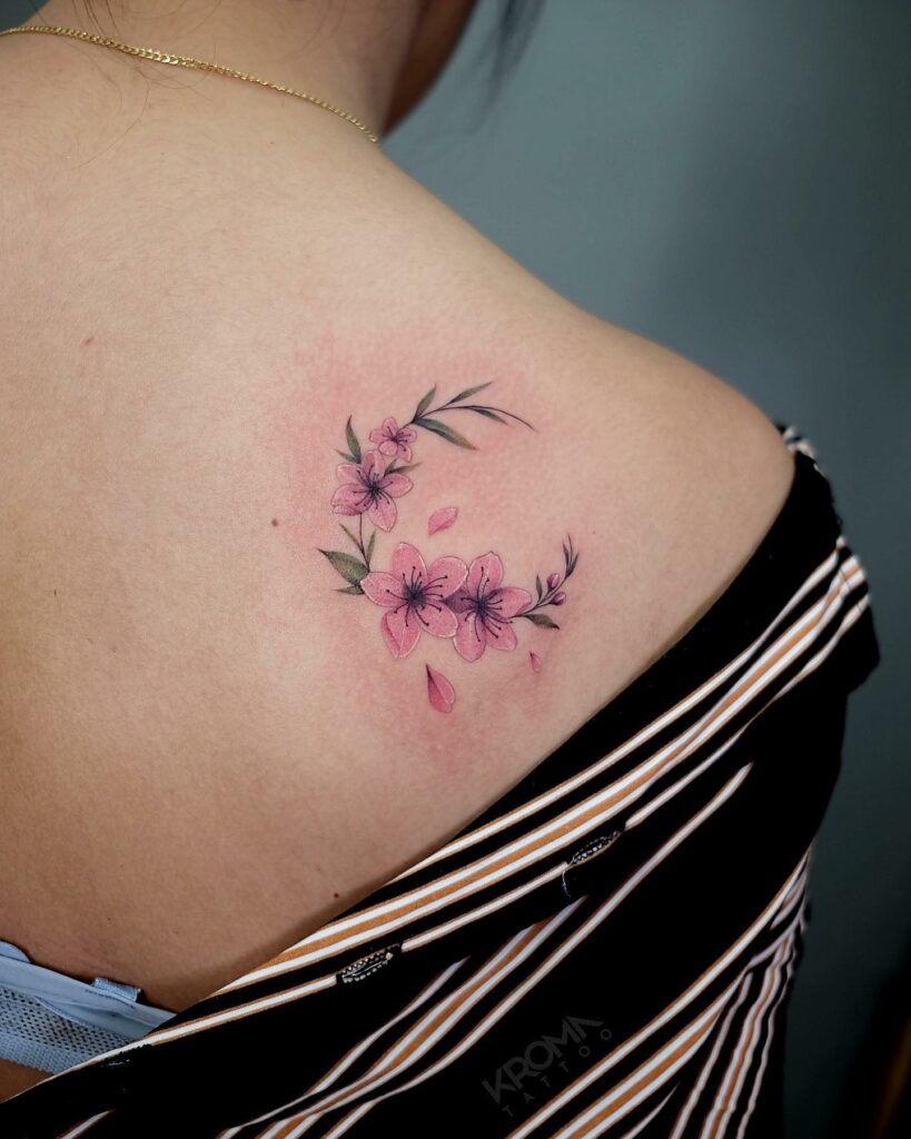 cherry blossom tattoo back