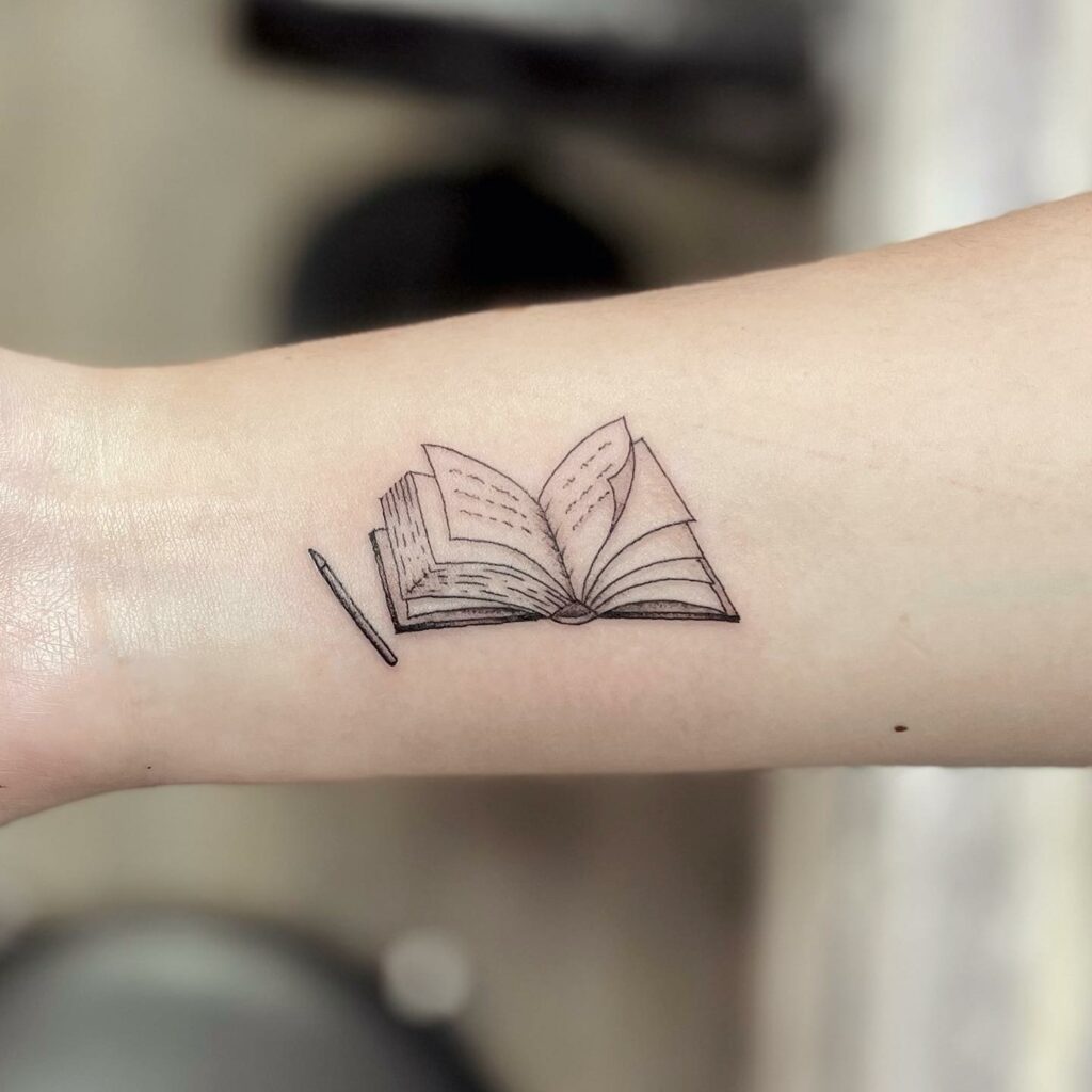 44 Adorable Tattoo Designs for Book Lovers