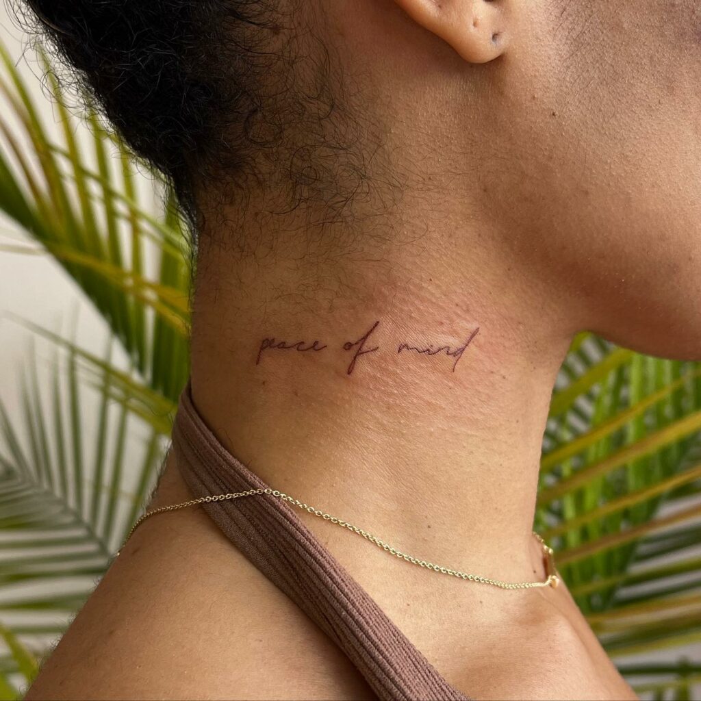 Minimalism neck tattoo