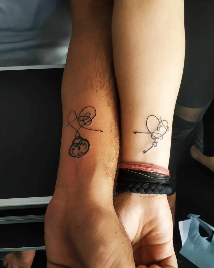 Couple Lock and Key Tattoo