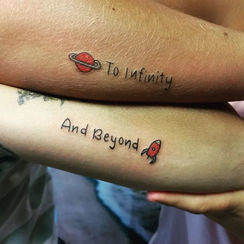 infinity and beyond tattoo for couples