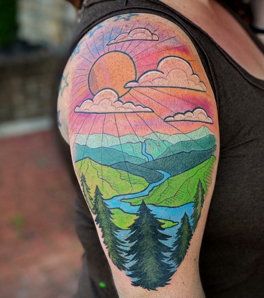 Colorful Nature Tattoo