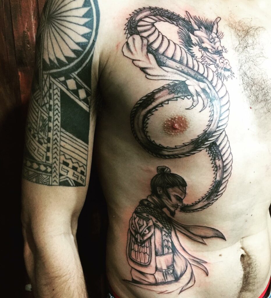 Dragon and Samurai Tattoo 