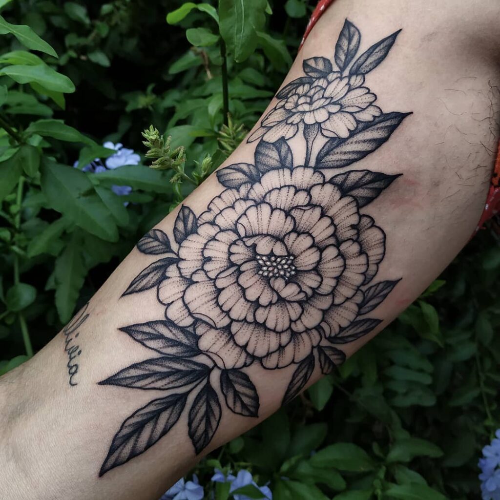 Carnation and Marigold Tattoo