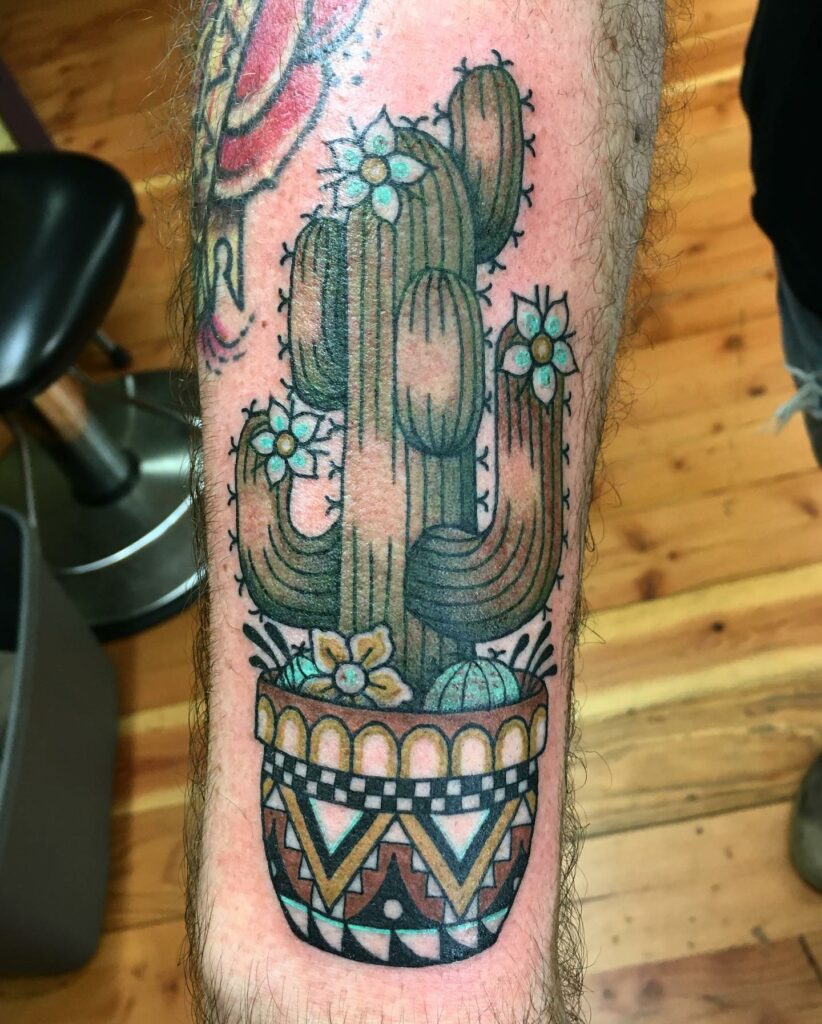 Potted Cactus Tattoo