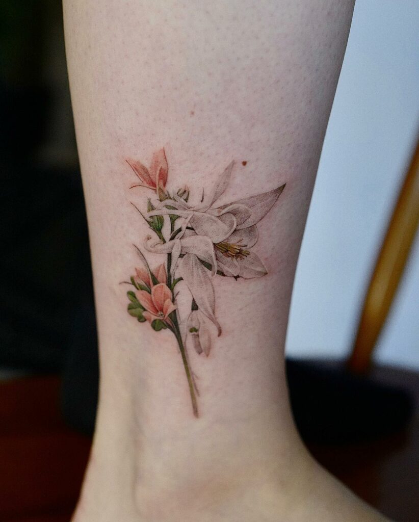 Ankle Flower Tattoo