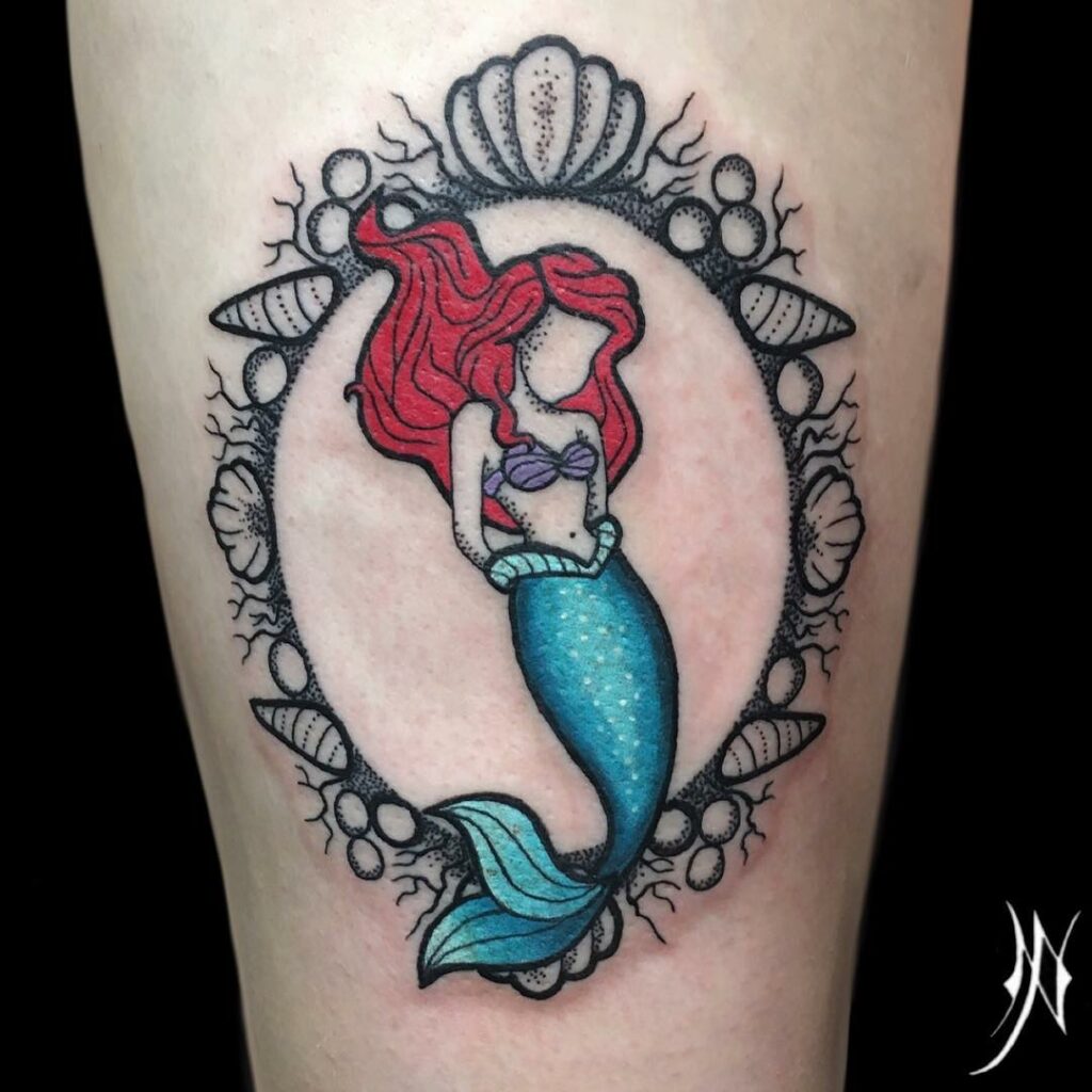 Little Mermaid Tattoos and Thigh Placement
