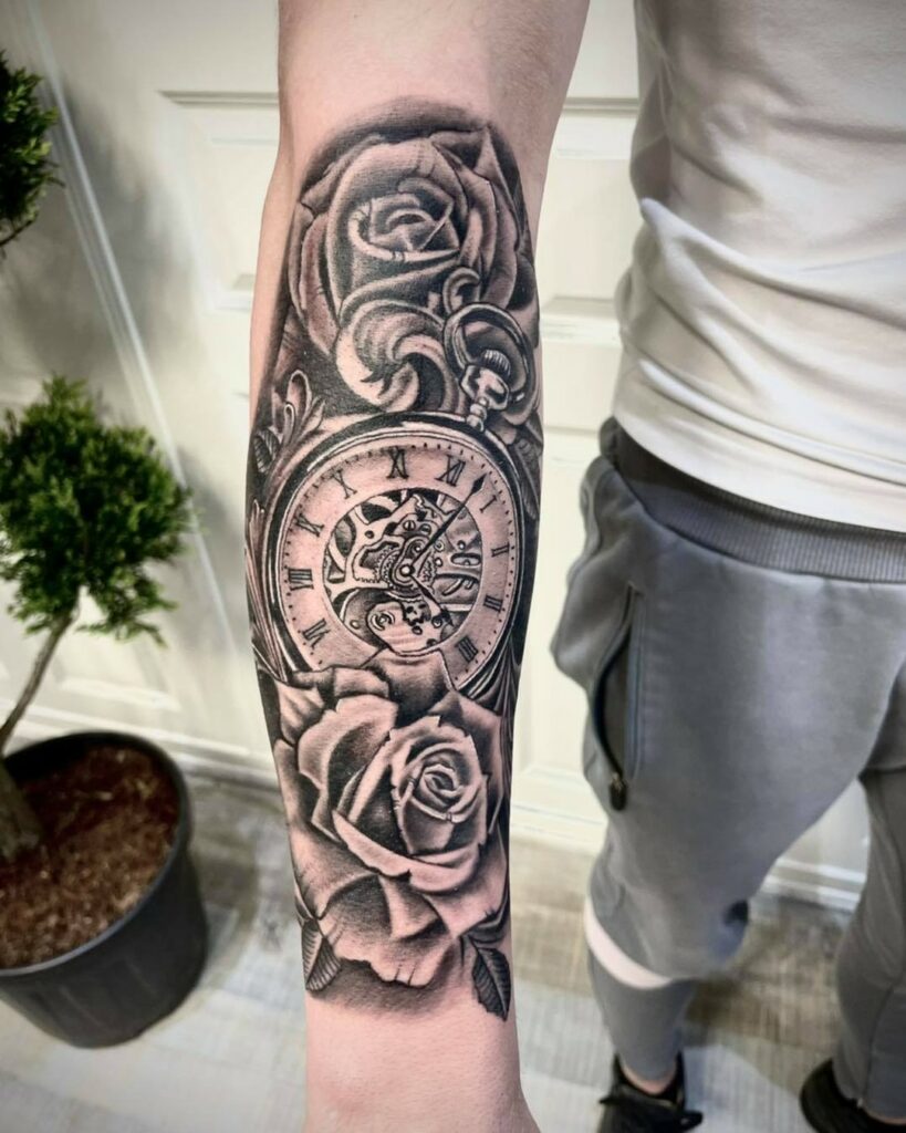Rose Clock Tatt