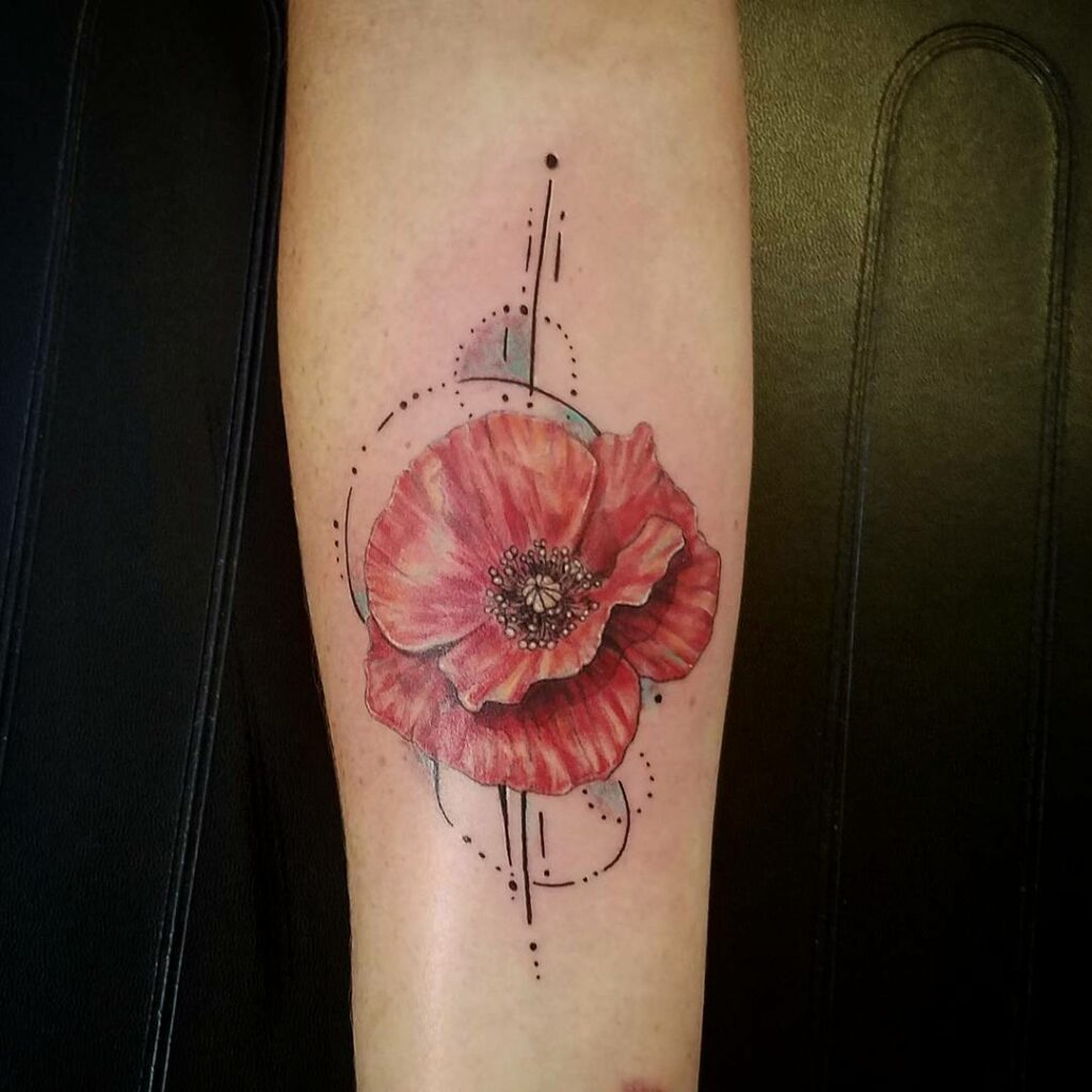 Realistic Poppy Tattoo