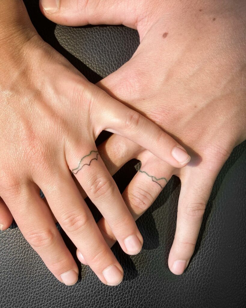Matching Couple Tattoo Wedding Ring