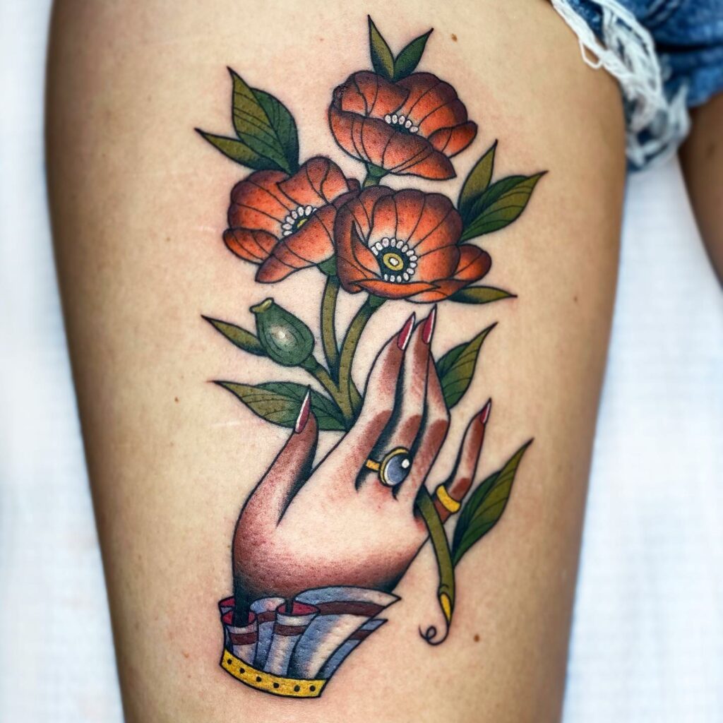 21 Traditional Poppy Tattoos