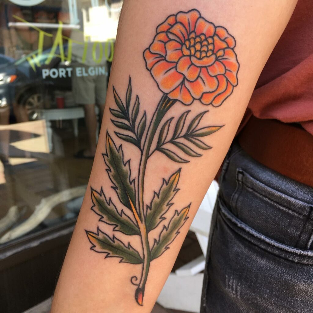 82 Stunning Marigold Tattoo Designs with Meanings and Ideas
