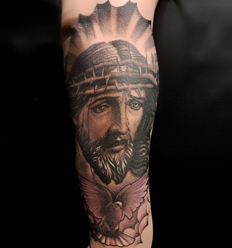 Jesus Sleeve Tattoo