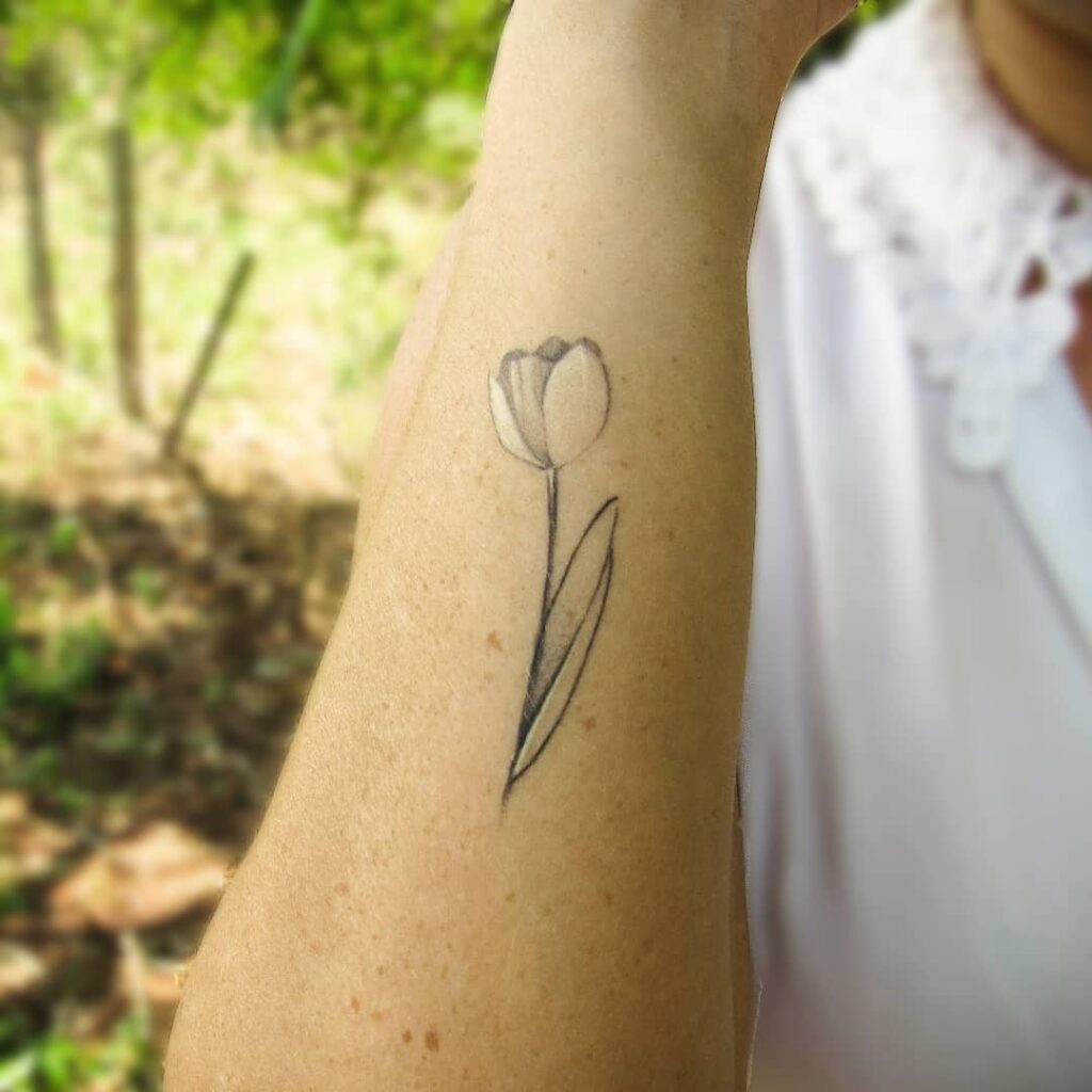 White Tulip Tattoo 