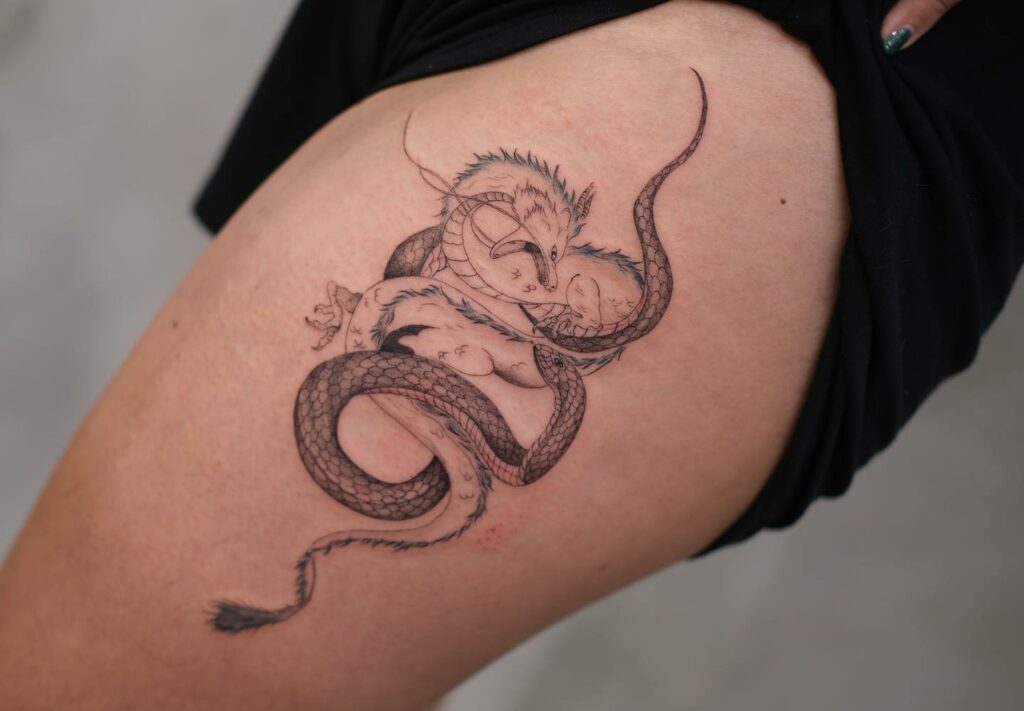 Dragon & Snake Tattoo 