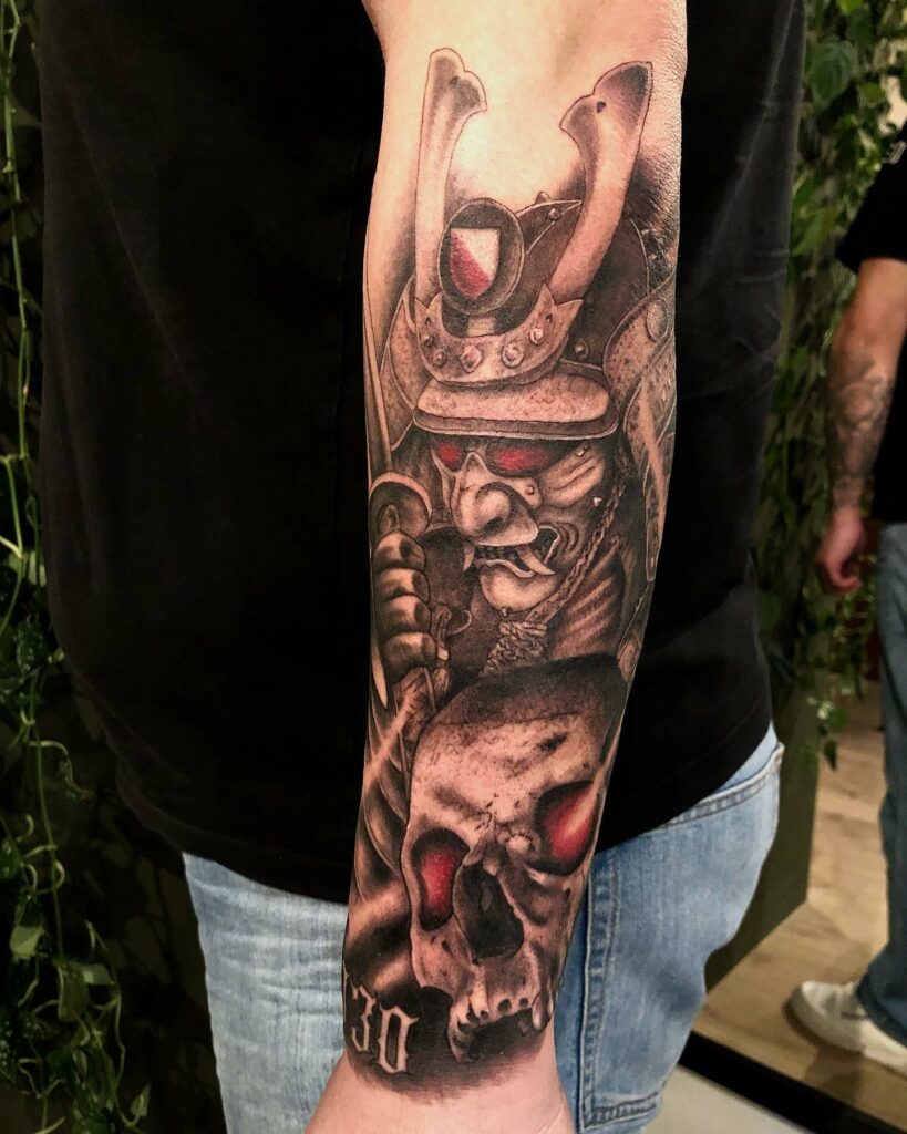 Realistic Samurai Tattoo