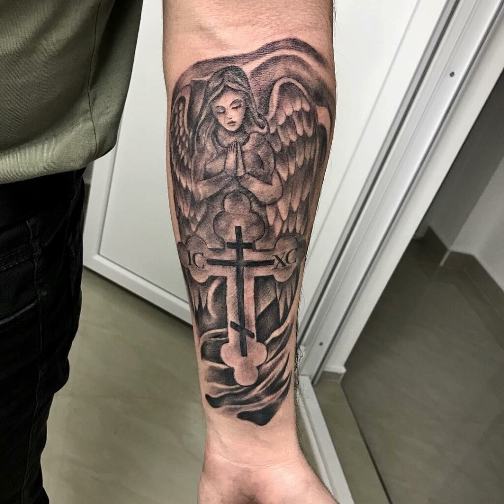 Buy Cross Angel Wings Temporary Tattoo  Religious Tattoo Online in India   Etsy