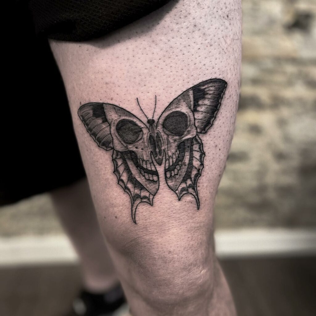 Skull Butterfly Tattoo Design