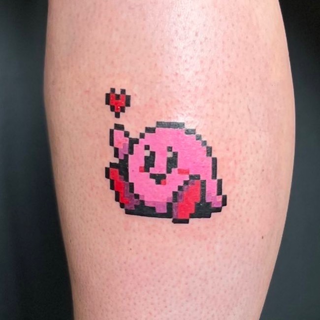 Kirby Pixel Tattoo 