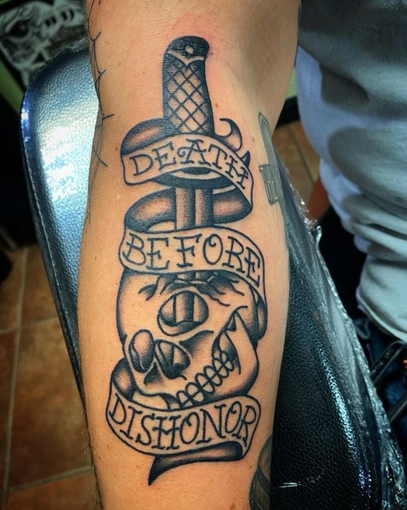 Death Before Dishonor Tattoo Company  One to start the day  Facebook