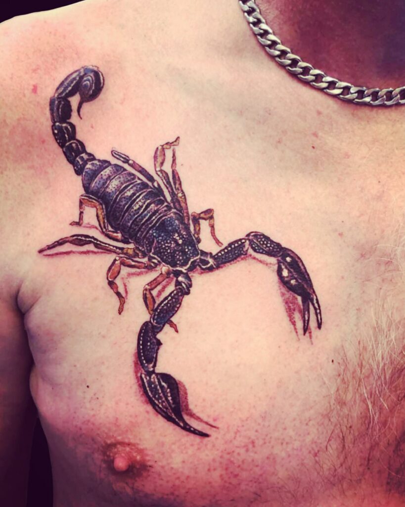 Scorpion Chest Tattoo